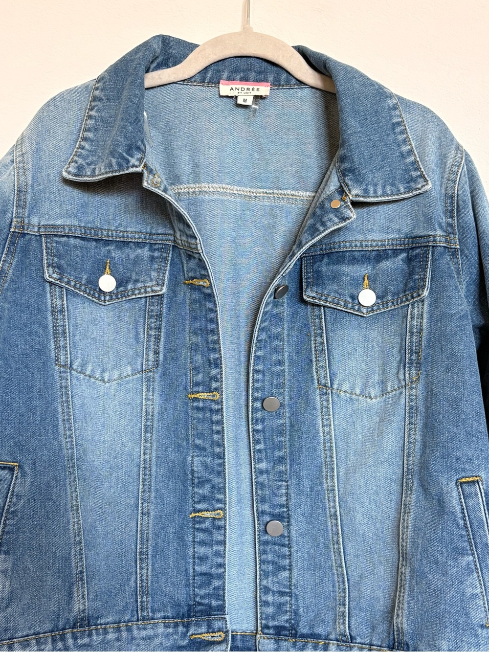 Andree By Unit Rhinestone Fringe Denim Jacket- size M - Picture 5 of 10